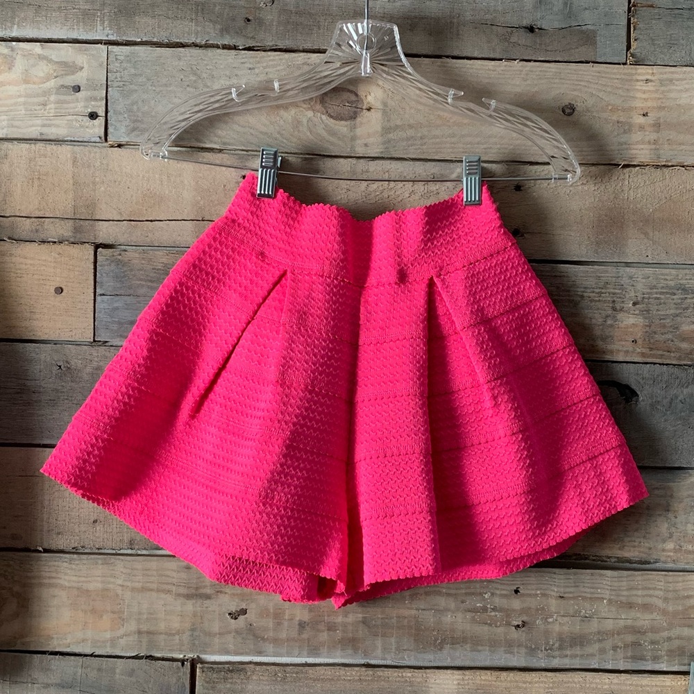 Flared Wide Leg Pink Shorts